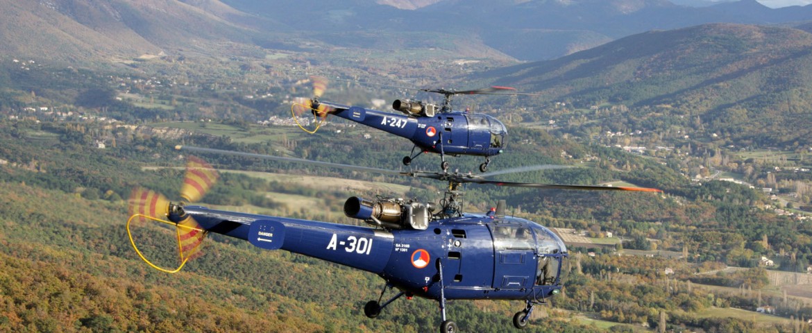 Alouette III helikopter maakt historische vlucht
