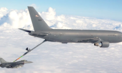 USAF KC-46 tankers in zwaar weer
